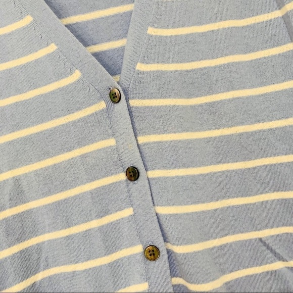 GAP Silk blue stripe nautica academy long cardigan preppy luxury womens S pocket - Picture 5 of 10